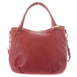PRADA ハンドバッグ 2WAY レザー ロゴ レッド