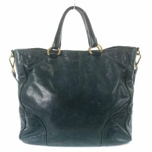 PRADA トートバッグ 2WAY レザー グリーン
