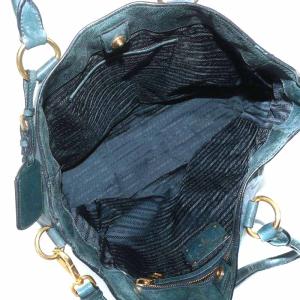 PRADA トートバッグ 2WAY レザー グリーン