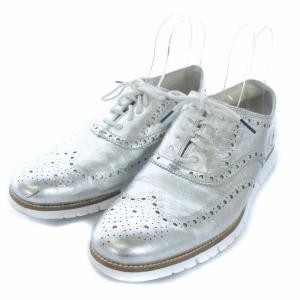ZERO GRAND ドレスシューズ ウイングチップ 星柄 スター レザー 11W 28.5cm シルバー