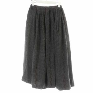 COMME des GARCONS フレアスカート ギャザースカート ロング 総柄 グレー