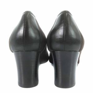 CHANEL パンプス コーデュロイ ラウンドトゥ ハイヒール 38.5 24.5cm ブラウン