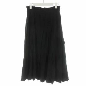 COMME des GARCONS 02AW フレアスカート ギャザースカート ロング ウール アンゴラ混 S 黒 ブラック