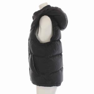 STAMMBAUM ダウンベスト フード付き ジップアップ 34 S 黒 ブラック