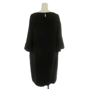 J&M DAVIDSON ワンピース 半袖 ひざ丈 無地 6 XS 黒 ブラック