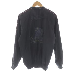 REMI RELIEF サテンスカジャン ジャケット ジップアップ 虎刺繍 ウール混 ブラック ピンク