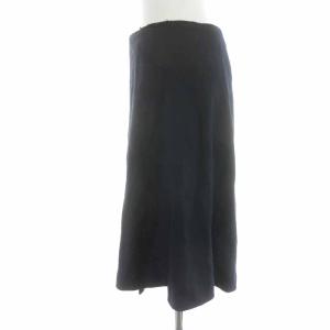 COMME des GARCONS 01AW フレアスカート 2点セット ひざ丈 ウール Beyond Taboo期 レースベルト ストライプ M 紺 ネイビー