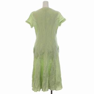 Ermanno Scervino ワンピース ロング 刺繍 半袖 42 ライトグリーン