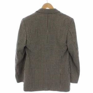 EMPORIO ARMANI テーラードジャケット 総裏地 シングル 3B 千鳥柄 ハウンドトゥース カシミヤ 46 ベージュ