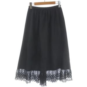 franche lippée snowチュールスカート ひざ丈 ホビールームレース フレア シアー シースルー ドット ブラック
