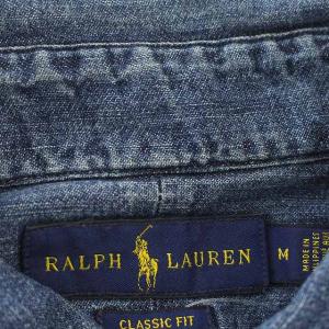RALPH LAUREN デニム シャツ ダンガリーシャツ ボタンダウン 長袖 M ブルー