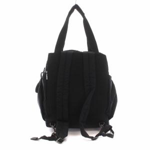agnes b. トートバッグ リュックサック デイパック 2way ナイロン ロゴ刺繍 ブラック ホワイト