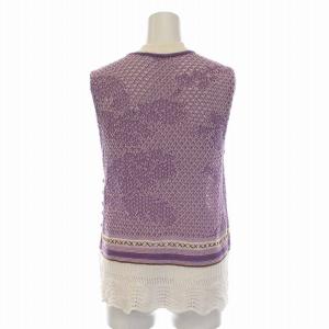 Mame Kurogouchi 19SS Sleeveless Scala Knit Tops ニット ベスト プルオーバー ノースリーブ 1 S 紫 パープル