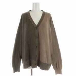 22SS 2-Tone Color Cardigan ニット ウール混 長袖 XS ブラウン