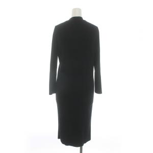 ANAYI リブニット カーディガン ロング シルク混 38 ブラック