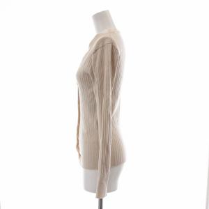 ESTNATION アンサンブル ニット カーディガン リブ Vネック 大きいボタン 38 M ベージュ