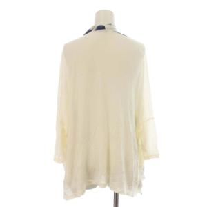 GRACE CONTINENTAL 18SS カーディガン ショールカラー ニット シフォン 切替 花柄 七分袖 36 S 白 ホワイト 水色