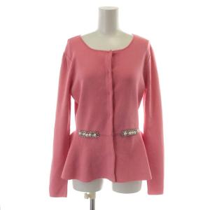 20SS ペプラムカーディガン ビジュー 長袖 F ピンク 20C103