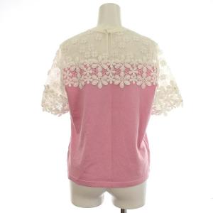 Chesty 19SS 半袖 ニット レース シースルー 花柄 カットソー F ピンク