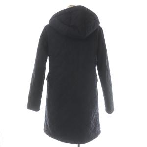 MACKINTOSH 中綿コート ロング キルティング シングル フード 裏地ボア ウール 38 M チャコールグレー