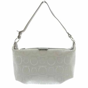 マルチポーチ キャンバス レザー ガンチーニ グレー ブラウン