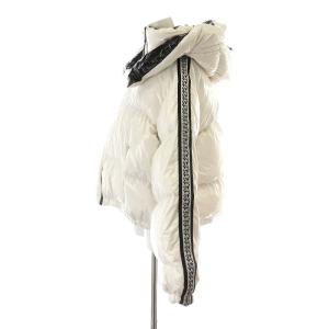 MICHAEL Michael Kors ロゴテープ パッファー ダウンジャケット フード ジップアップ M ホワイト