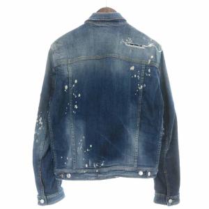 DSQUARED2 19SS デニムジャケット ペイント加工 USED加工 46 ブルー