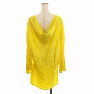 JIL SANDER カットソー チュニック サテン 長袖 38 M 黄色 イエロー