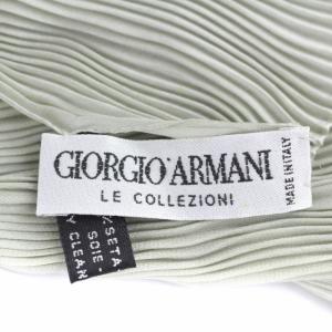 GIORGIO ARMANI ストール マフラー プリーツ シルク イタリア製 緑 グリーン