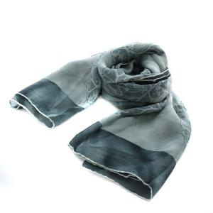 GIORGIO ARMANI スカーフ ストール 2点セット 花柄 シルク 絹 ライトグリーン 紺 ネイビー