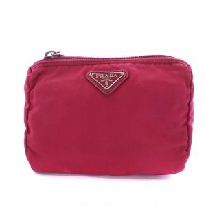 三角プレート ミニポーチ ナイロン ピンク