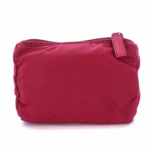 PRADA 三角プレート ミニポーチ ナイロン ピンク