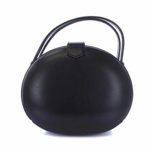 LOEWE 丸型 アナグラム ミニ ハンドバッグ レザー 黒
