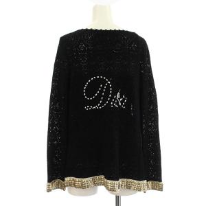 Christian Dior カーディガン アンサンブル レース ニット キャミソール スタッズ 38 ブラック