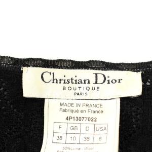 Christian Dior カーディガン アンサンブル レース ニット キャミソール スタッズ 38 ブラック