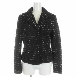 EPOCA 19AW セットアップ テーラードジャケット フレアスカート ひざ丈 ツイード ラメ 40 ブラック