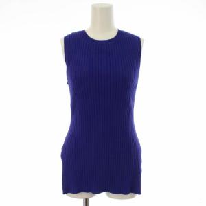 19AW リブニット カットソー ノースリーブ プルオーバー 38 M 青 ブルー