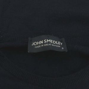 JOHN SMEDLEY ニット セーター カットソー 薄手 長袖 ウール S 紺 ネイビー