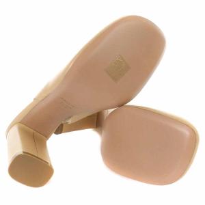 PELLICO SQARE/T STRAP HEEL ストラップパンプス レザー スクエアトゥ 38 ベージュ