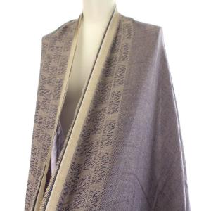 ストール ショール ウール シルク混 マフラー パープル