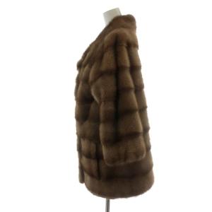 YVES SALOMON ミンクコート シルク 34 茶