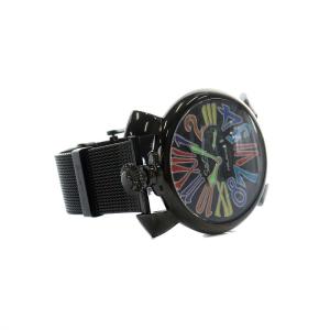 GaGa MILANO MANUALE46 マヌアーレ46 腕時計 アナログ クオーツ 金属ベルト 3針 黒