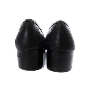 Salvatore Ferragamo ガンチーニ パンプス ラウンドトゥ チャンキーヒール 6.5 24.0cm 黒 ブラック