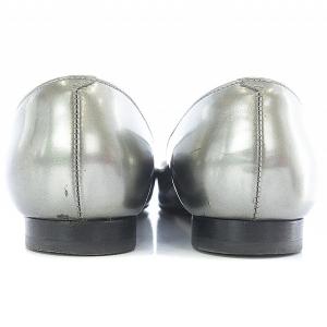 PELLICO フラットパンプス ポインテッドトゥ エナメル 36 シルバー
