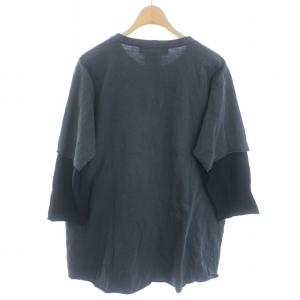 REMI RELIEF Tシャツ カットソー ロンT ロゴ プリント ダメージ加工 七分袖 F ダークグレー