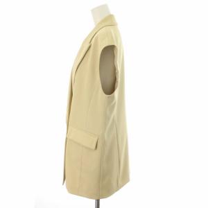 Noble 22SS ピークドカラーロングジレ テーラードジャケット ベスト 38 M ベージュ 22010240602010
