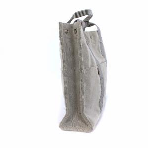 HERMES ニューフールトゥMM トワルアッシュ キャンバス トートバッグ ハンドバッグ