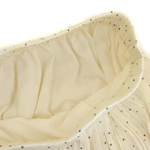 CELFORD 21SS オーロラサテンプリーツスカート ロング イージー ドット 36 S アイボリー 黒 ブラック CWFS211037