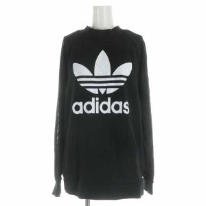 トレーナー スウェット プルオーバー ロゴプリント レース 切替 長袖 L ブラック