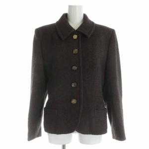 YVES SAINT LAURENT セットアップ 上下 ジャケット タイトスカート ひざ丈 ウール ヴィンテージ L M 茶 ブラウン